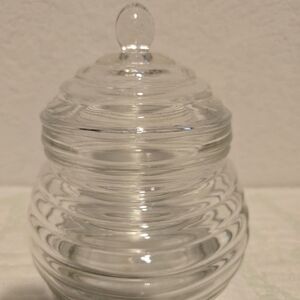 Anchor Hocking Glass Beehive Jar Honey Pot.